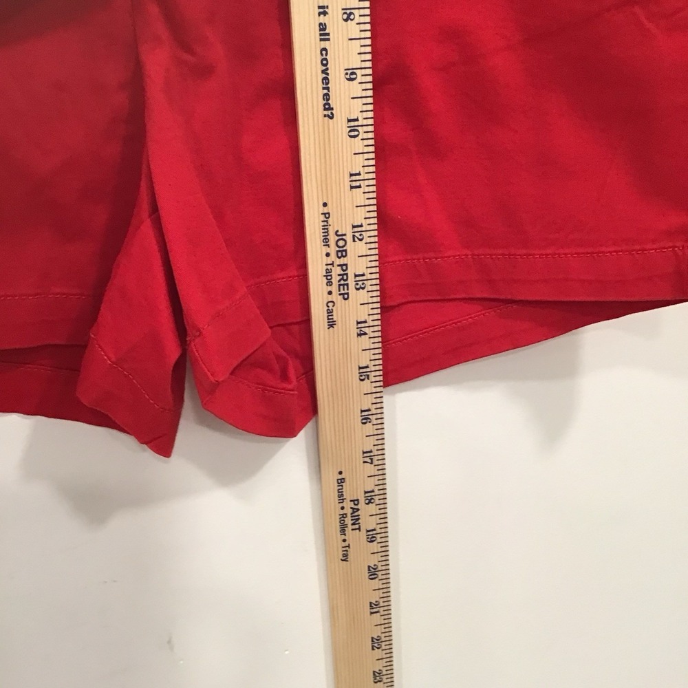 Maison Jules Women's Essential Chino Shorts SZ 12 Red Classic Casual Summer - Picture 7 of 12